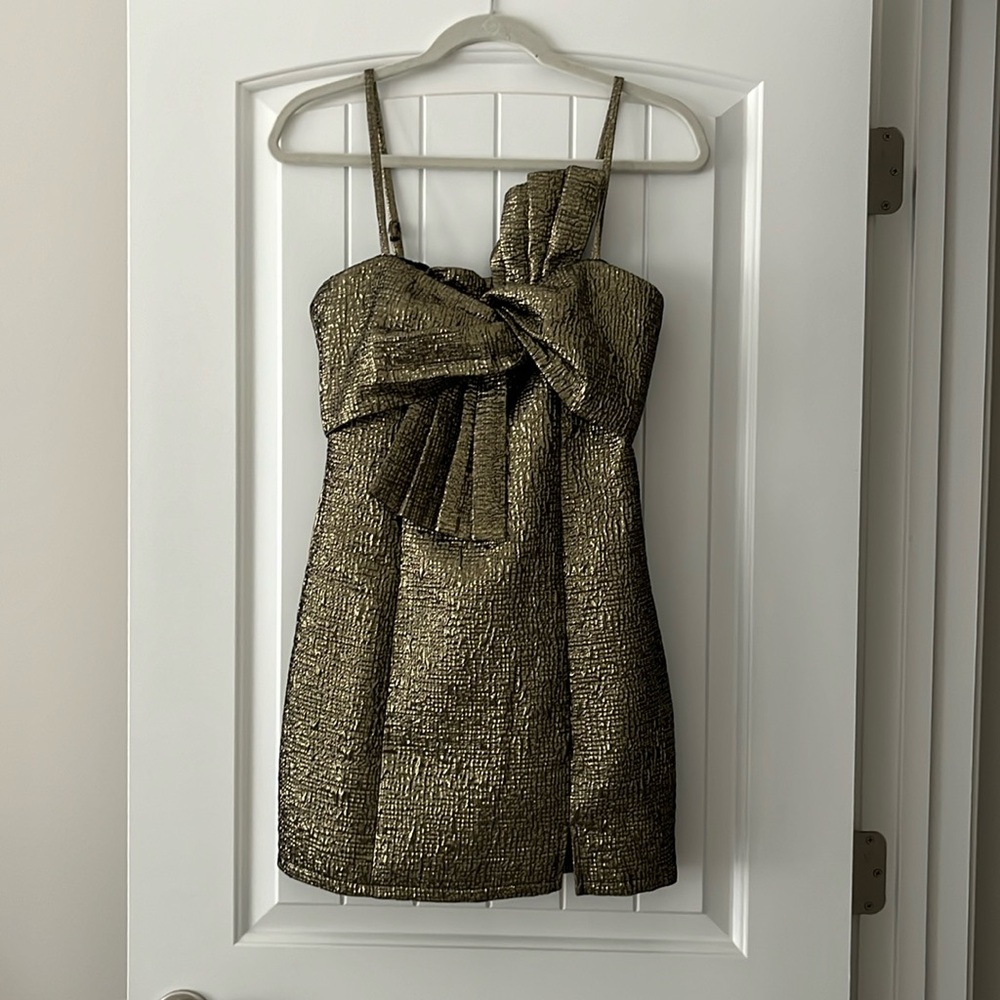 Shiny gold mini dress